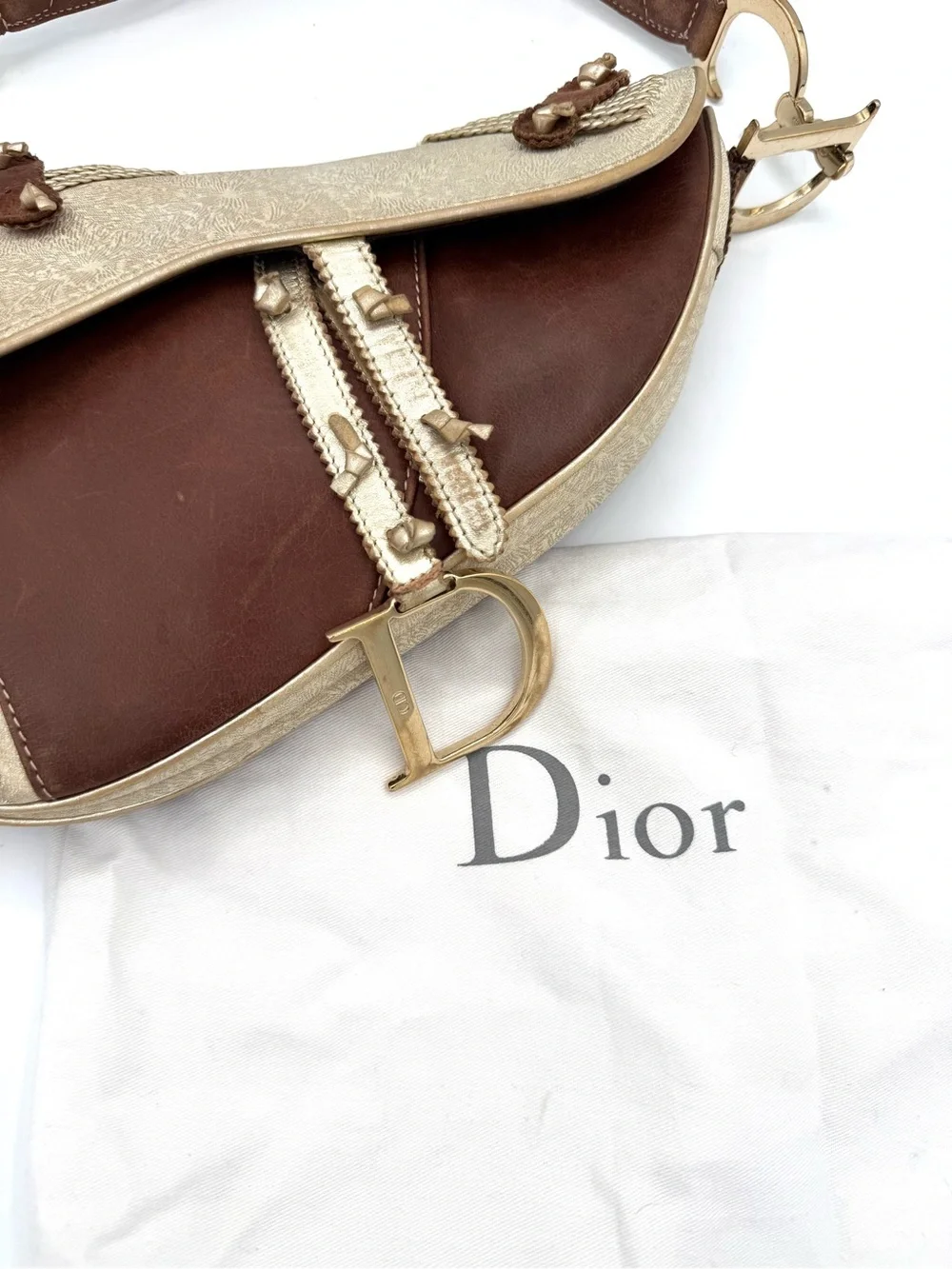 Dior Limited Edition Galliano Western Saddle Bag with 'D' Charm